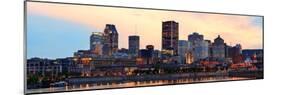 Montreal over River Panorama at Dusk with City Lights and Urban Buildings-Songquan Deng-Mounted Photographic Print