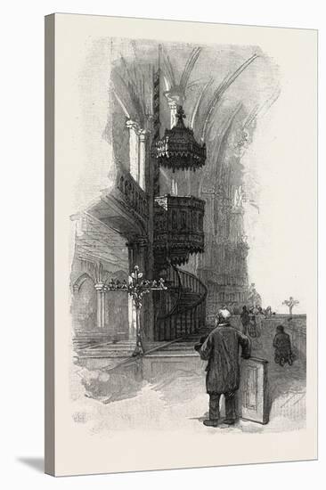 Montreal, Pulpit of Notre Dame, Canada, Nineteenth Century-null-Stretched Canvas