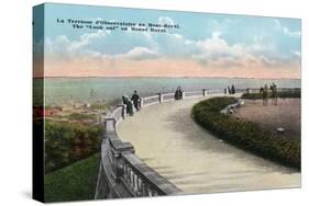 Montreal, Quebec - Mount Royal Look-Out Terrace Scene-Lantern Press-Stretched Canvas