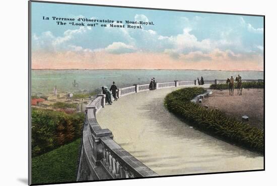 Montreal, Quebec - Mount Royal Look-Out Terrace Scene-Lantern Press-Mounted Art Print