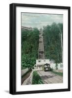 Montreal, Quebec - View of Mount Royal Rail Incline-Lantern Press-Framed Art Print