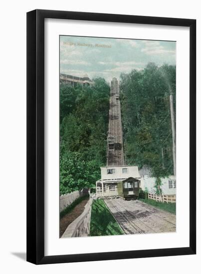 Montreal, Quebec - View of Mount Royal Rail Incline-Lantern Press-Framed Art Print