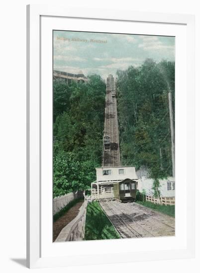 Montreal, Quebec - View of Mount Royal Rail Incline-Lantern Press-Framed Art Print