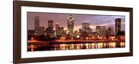 Montreal Skyline at Dusk, Quebec, Canada-Vlad Ghiea-Framed Art Print