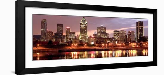 Montreal Skyline at Dusk, Quebec, Canada-Vlad Ghiea-Framed Art Print