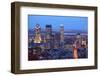 Montreal Skyline by Night. Dusk Cityscape Image of Montreal Downtown, Quebec, Canada.-Maridav-Framed Photographic Print