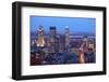 Montreal Skyline by Night. Dusk Cityscape Image of Montreal Downtown, Quebec, Canada.-Maridav-Framed Photographic Print