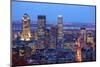 Montreal Skyline by Night. Dusk Cityscape Image of Montreal Downtown, Quebec, Canada.-Maridav-Mounted Photographic Print