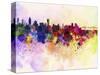Montreal Skyline in Watercolor Background-paulrommer-Stretched Canvas