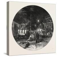 Montreal, Transferring Freight by Electric Light, Canada, Nineteenth Century-null-Stretched Canvas