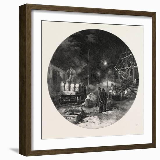 Montreal, Transferring Freight by Electric Light, Canada, Nineteenth Century-null-Framed Giclee Print