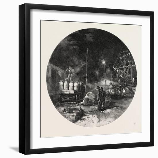 Montreal, Transferring Freight by Electric Light, Canada, Nineteenth Century-null-Framed Giclee Print
