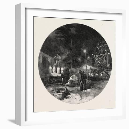 Montreal, Transferring Freight by Electric Light, Canada, Nineteenth Century-null-Framed Giclee Print