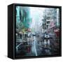 Montreal Turquoise Rain-Mark Lague-Framed Stretched Canvas