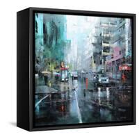 Montreal Turquoise Rain-Mark Lague-Framed Stretched Canvas