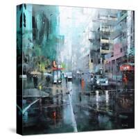 Montreal Turquoise Rain-Mark Lague-Stretched Canvas