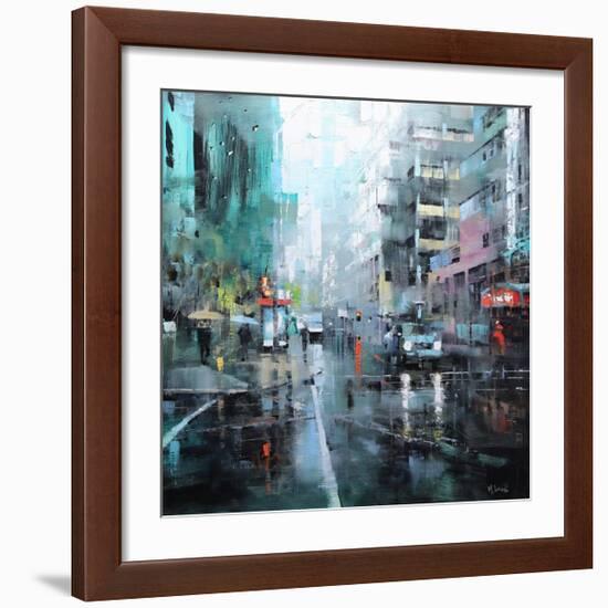 Montreal Turquoise Rain-Mark Lague-Framed Art Print