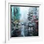 Montreal Turquoise Rain-Mark Lague-Framed Art Print