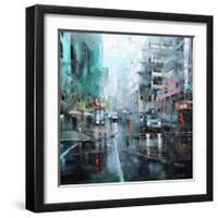 Montreal Turquoise Rain-Mark Lague-Framed Art Print