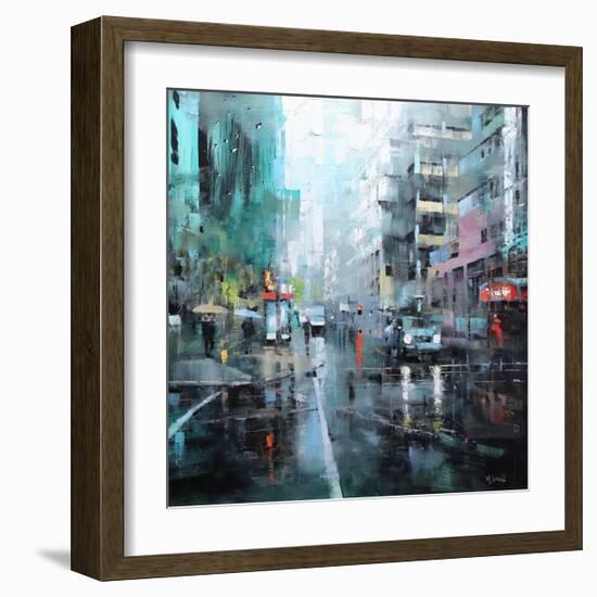 Montreal Turquoise Rain-Mark Lague-Framed Art Print