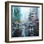 Montreal Turquoise Rain-Mark Lague-Framed Art Print