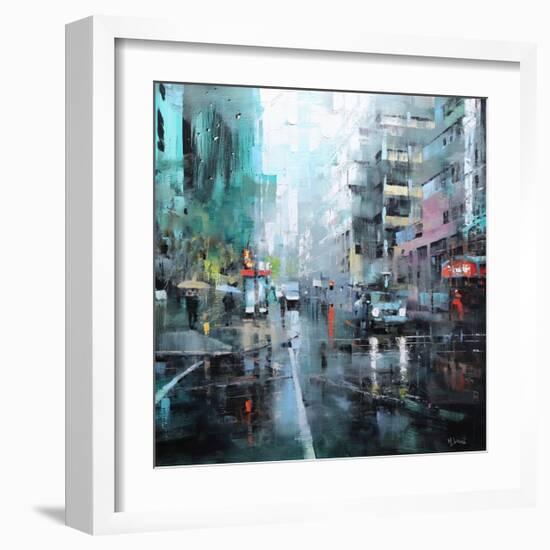 Montreal Turquoise Rain-Mark Lague-Framed Art Print