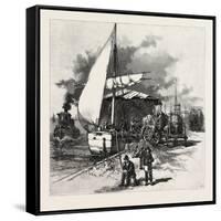 Montreal, Unloading Hay Barges, Canada, Nineteenth Century-null-Framed Stretched Canvas