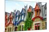 Montreal Victorian Color Gables-null-Mounted Art Print