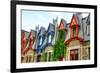 Montreal Victorian Color Gables-null-Framed Art Print