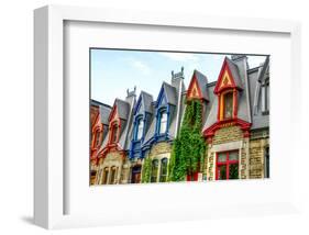 Montreal Victorian Color Gables-null-Framed Art Print