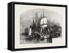 Montreal, Wood Barges, Canada, Nineteenth Century-null-Framed Stretched Canvas