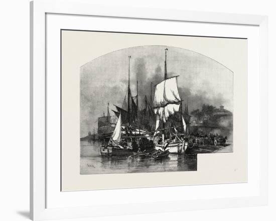 Montreal, Wood Barges, Canada, Nineteenth Century-null-Framed Giclee Print