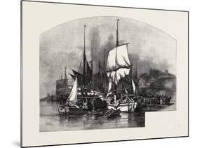 Montreal, Wood Barges, Canada, Nineteenth Century-null-Mounted Giclee Print