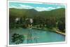 Montreat, North Carolina, View of the Alba Hotel, Lake Susan and the High Dive-Lantern Press-Mounted Art Print