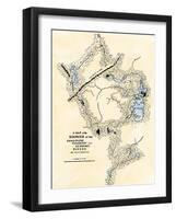 Montresor's Map of Inland Maine, Used for Arnold's March to Quebec, 1775-null-Framed Giclee Print