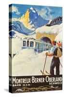 Montreux Ski Poster-null-Stretched Canvas