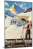 Montreux Ski Poster-null-Mounted Art Print