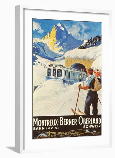 Montreux Ski Poster-null-Framed Art Print