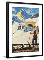 Montreux Ski Poster-null-Framed Art Print