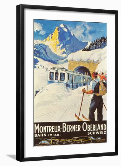 Montreux Ski Poster-null-Framed Art Print