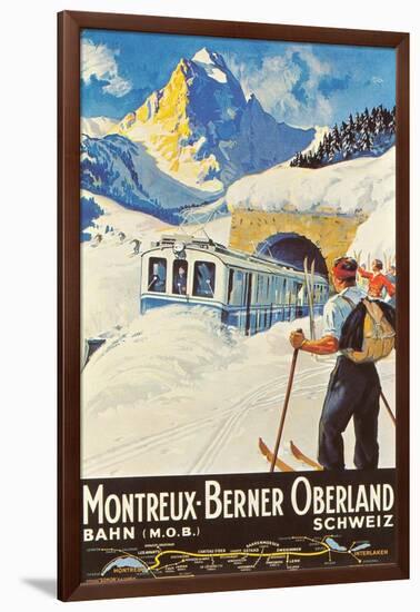 Montreux Ski Poster-null-Framed Art Print