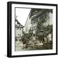 Montreux (Switzerland), House and Fountain, Circa 1865-Leon, Levy et Fils-Framed Photographic Print