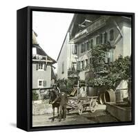 Montreux (Switzerland), House and Fountain, Circa 1865-Leon, Levy et Fils-Framed Stretched Canvas