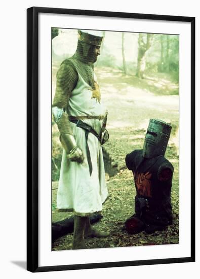 Monty Python and the Holy Grail, from Left: Graham Chapman as King Arthur, John Cleese, 1975-null-Framed Photo