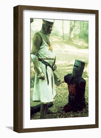 Monty Python and the Holy Grail, from Left: Graham Chapman as King Arthur, John Cleese, 1975-null-Framed Photo
