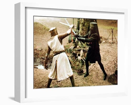 Monty Python And The Holy Grail, Graham Chapman As King Arthur, John Cleese, 1975-null-Framed Photo