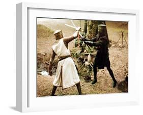 Monty Python And The Holy Grail, Graham Chapman As King Arthur, John Cleese, 1975-null-Framed Photo