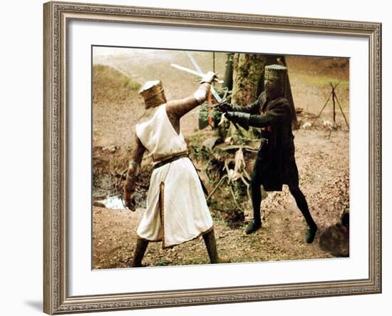 Monty Python And The Holy Grail, Graham Chapman As King Arthur, John Cleese, 1975-null-Framed Photo