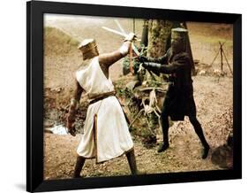 Monty Python And The Holy Grail, Graham Chapman As King Arthur, John Cleese, 1975-null-Framed Photo