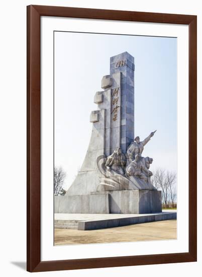 Monument at the West Sea Barrage, Nampo, North Korea (Democratic People's Republic of Korea), Asia-Gavin Hellier-Framed Photographic Print